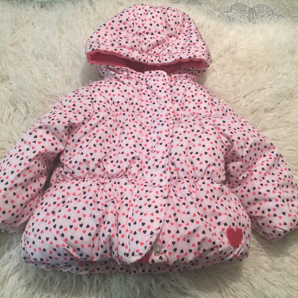 Child of mine } pink puffer hoodie jacket